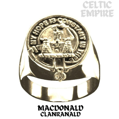 MacDonald Family Clanranald Scottish Family Clan Crest Ring Sterling Silver and Karat Gold