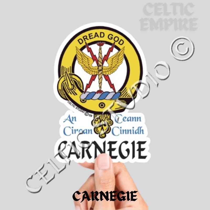 Carnegie Family Clan Crest Decal | Custom Scottish Heritage Car & Laptop Stickers