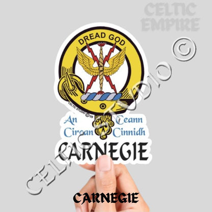 Carnegie Family Clan Crest Decal | Custom Scottish Heritage Car & Laptop Stickers