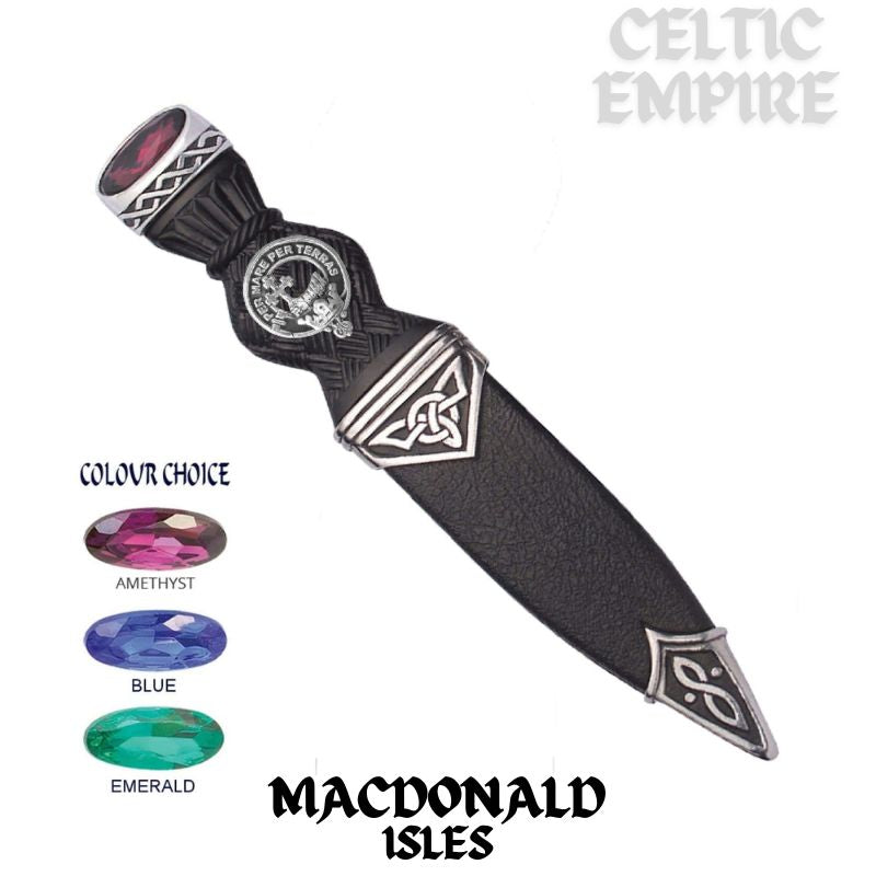 MacDonald (Isles) Interlace Family Clan Crest Sgian Dubh, Scottish Knife