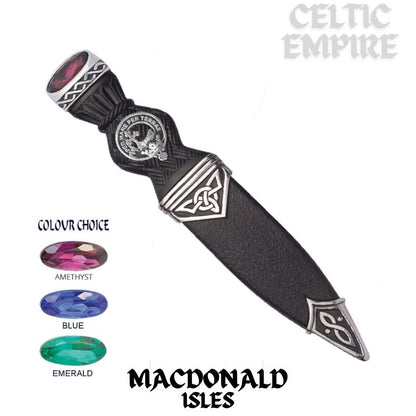 MacDonald (Isles) Interlace Family Clan Crest Sgian Dubh, Scottish Knife