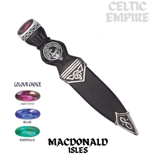 MacDonald (Isles) Interlace Family Clan Crest Sgian Dubh, Scottish Knife