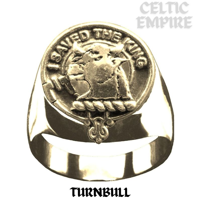 Turnbull Scottish Family Clan Crest Ring  ~  Sterling Silver and Karat Gold