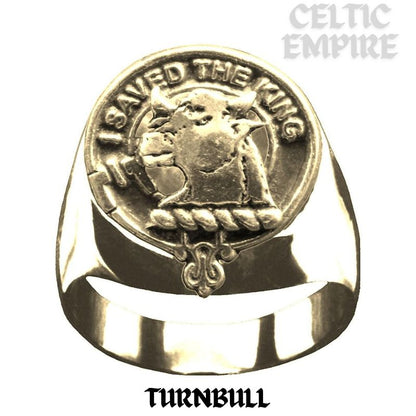 Turnbull Scottish Family Clan Crest Ring  ~  Sterling Silver and Karat Gold