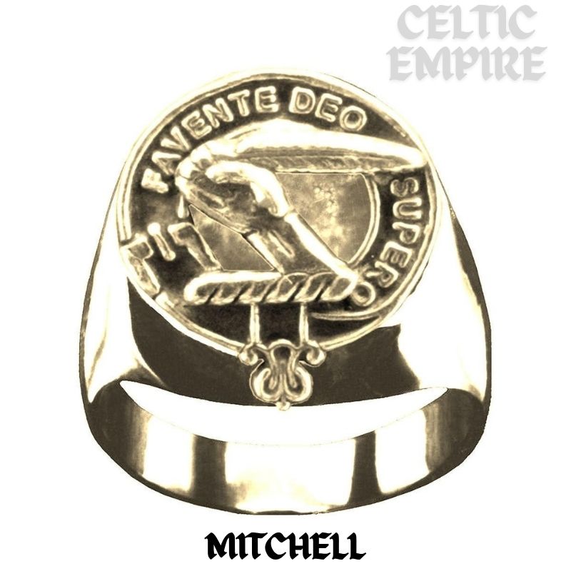 Mitchell Scottish Family Clan Crest Ring Sterling Silver and Karat Gold