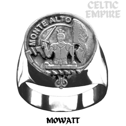 Mowatt Scottish Family Clan Crest Ring ~  Sterling Silver and Karat Gold