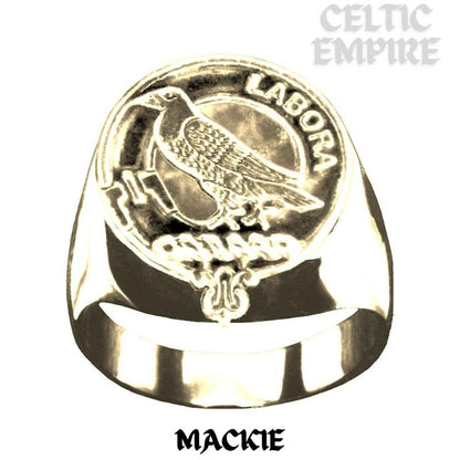 MacKie Scottish Family Clan Crest Ring Sterling Silver and Karat Gold