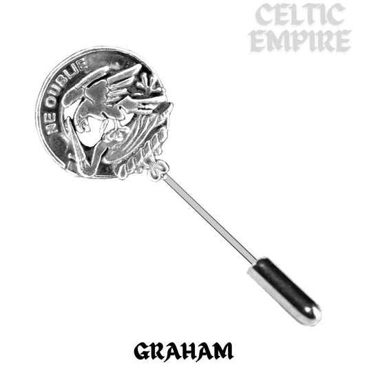 Graham Family Clan Crest Stick or Cravat pin, Sterling Silver