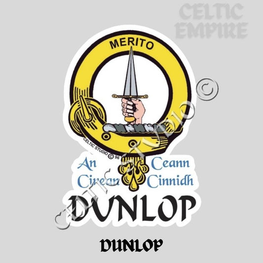 Dunlop Family Clan Crest Decal | Custom Scottish Heritage Car & Laptop Stickers
