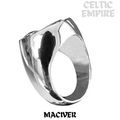 MacIver Scottish Family Clan Crest Ring Sterling Silver and Karat Gold