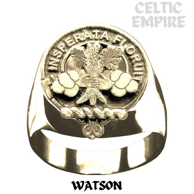 Watson Scottish Family Clan Crest Ring Sterling Silver and Karat Gold