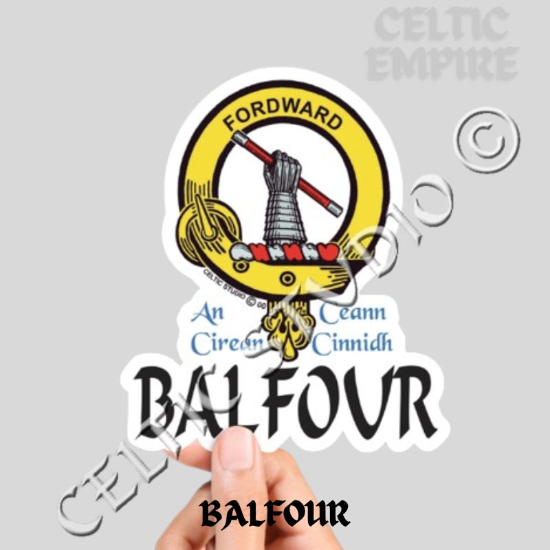 Balfour Family Clan Crest Decal | Custom Scottish Heritage Car & Laptop Stickers