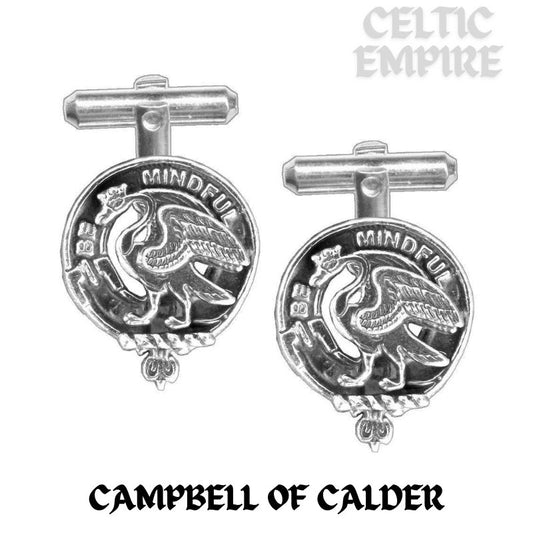 Campbell Calder Family Clan Crest Scottish Cufflinks; Pewter, Sterling Silver and Karat Gold