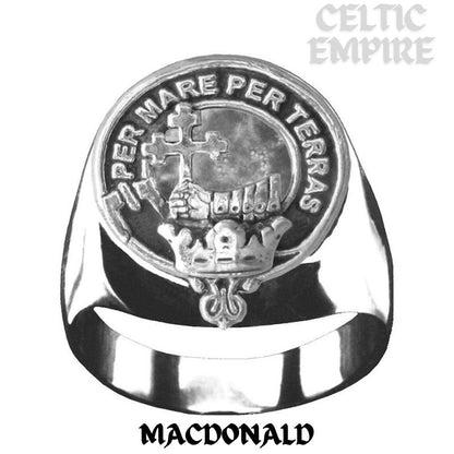 MacDonald Donald Scottish Family Clan Crest Ring Sterling Silver and Karat Gold
