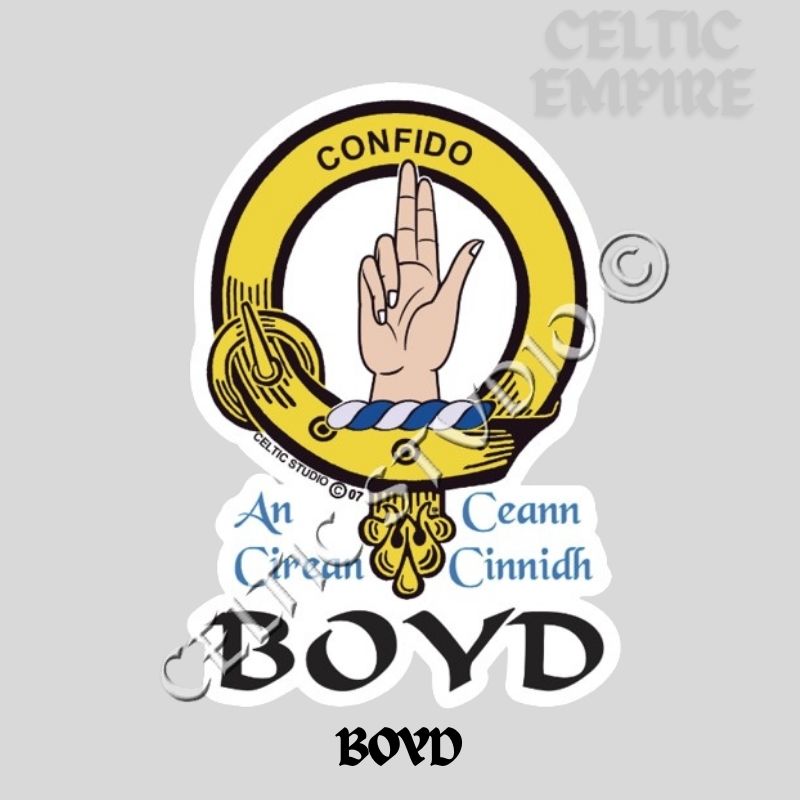 Boyd Family Clan Crest Decal | Custom Scottish Heritage Car & Laptop Stickers