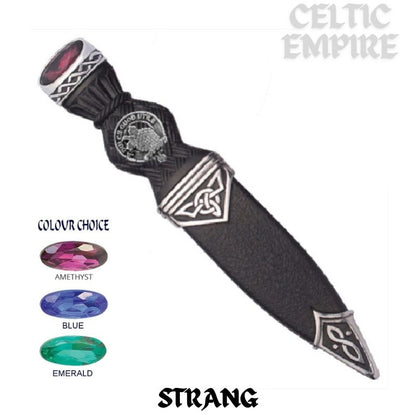 Strang Interlace Family Clan Crest Sgian Dubh, Scottish Knife
