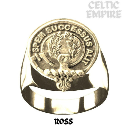 Ross Scottish Family Clan Crest Ring Sterling Silver and Karat Gold