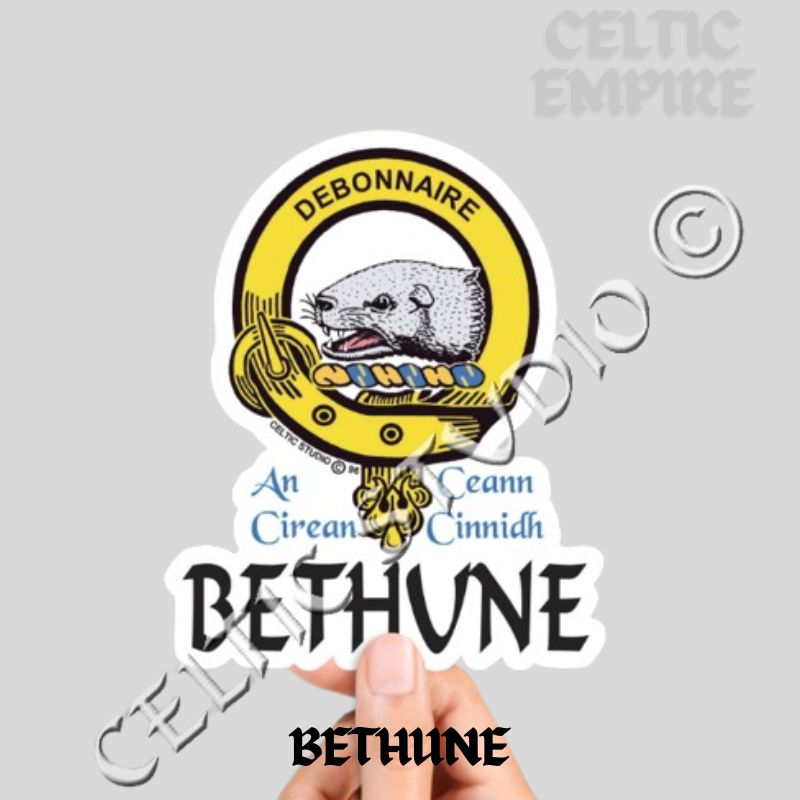 Bethune Family Clan Crest Decal | Custom Scottish Heritage Car & Laptop Stickers