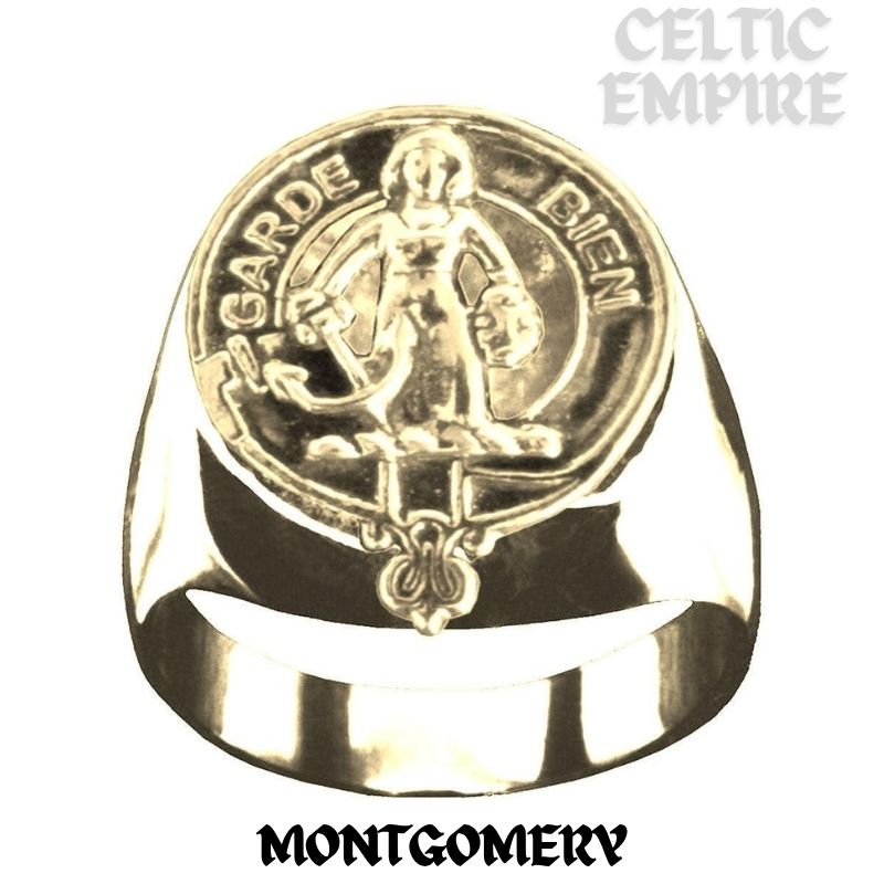 Montgomery Scottish Family Clan Crest Ring  ~  Sterling Silver and Karat Gold