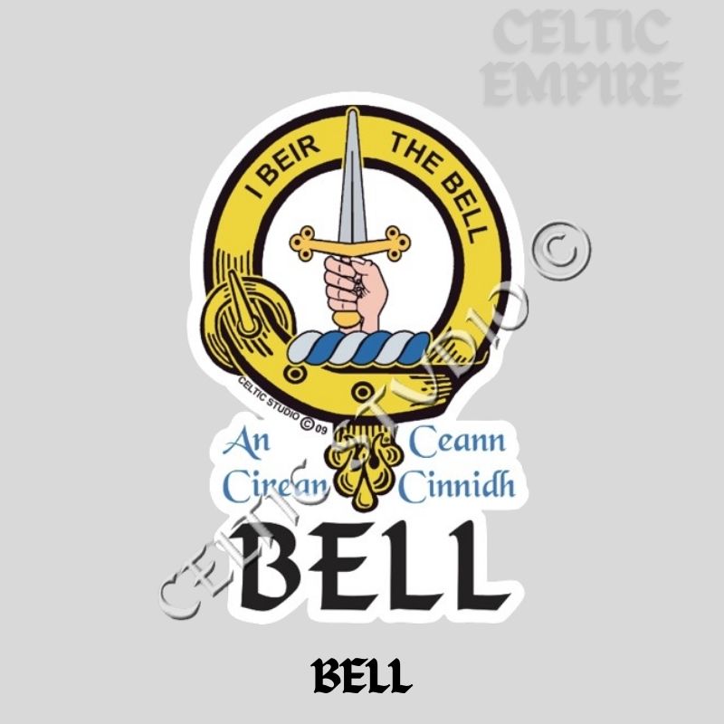 Bell Family Clan Crest Decal | Custom Scottish Heritage Car & Laptop Stickers