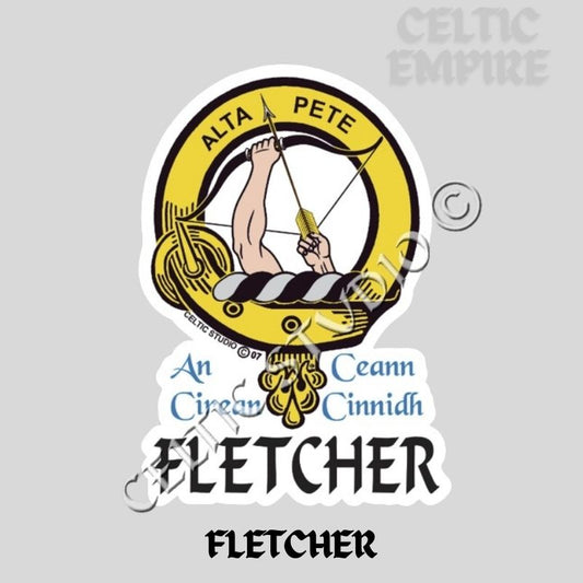 Fletcher Family Clan Crest Decal | Custom Scottish Heritage Car & Laptop Stickers