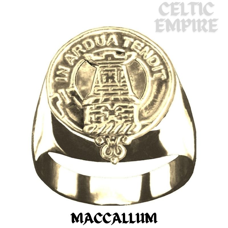 MacCallum Scottish Family Clan Crest Ring Sterling Silver and Karat Gold