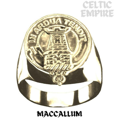 MacCallum Scottish Family Clan Crest Ring Sterling Silver and Karat Gold