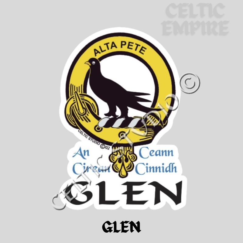 Glen Family Clan Crest Decal | Custom Scottish Heritage Car & Laptop Stickers