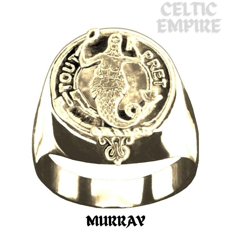 Murray Scottish Family Clan Crest Ring  ~  Sterling Silver and Karat Gold
