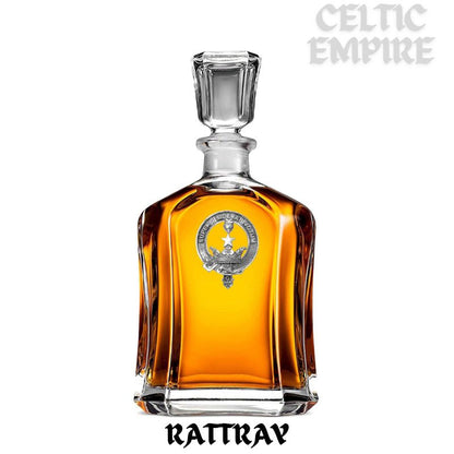 Rattray Family Clan Crest Badge Whiskey Decanter