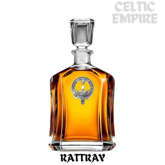 Rattray Family Clan Crest Badge Whiskey Decanter