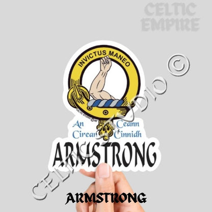 Armstrong Family Clan Crest Decal | Custom Scottish Heritage Car & Laptop Stickers