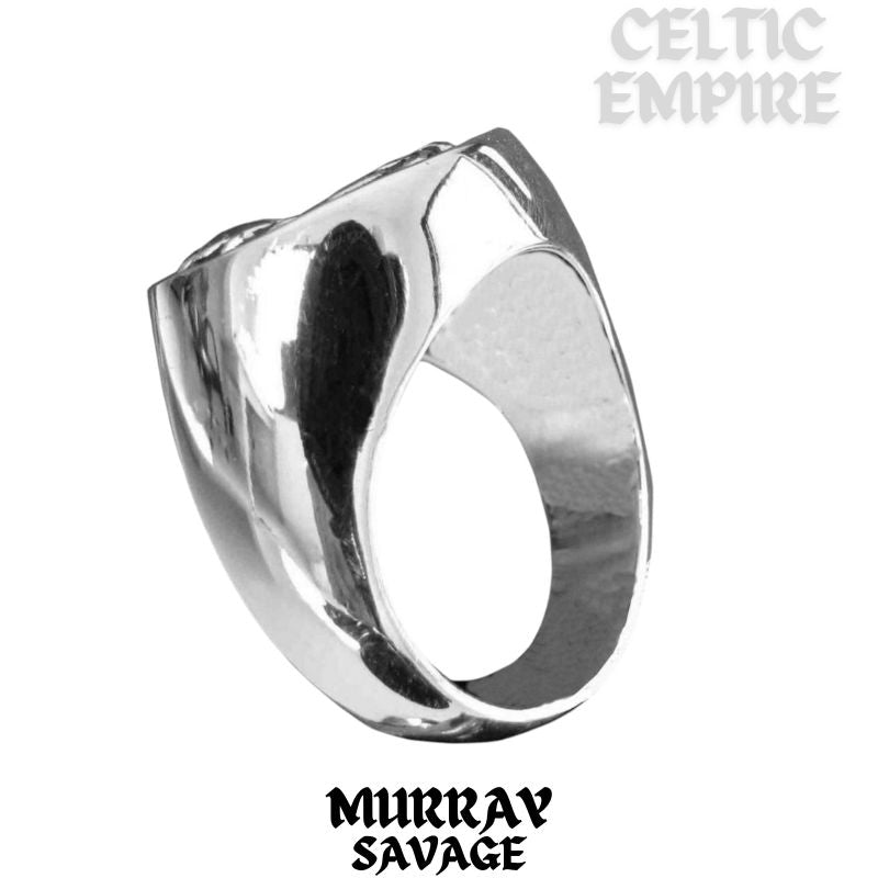 Murray Savage Scottish Family Clan Crest Ring  ~  Sterling Silver and Karat Gold