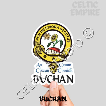 Buchan Family Clan Crest Decal | Custom Scottish Heritage Car & Laptop Stickers