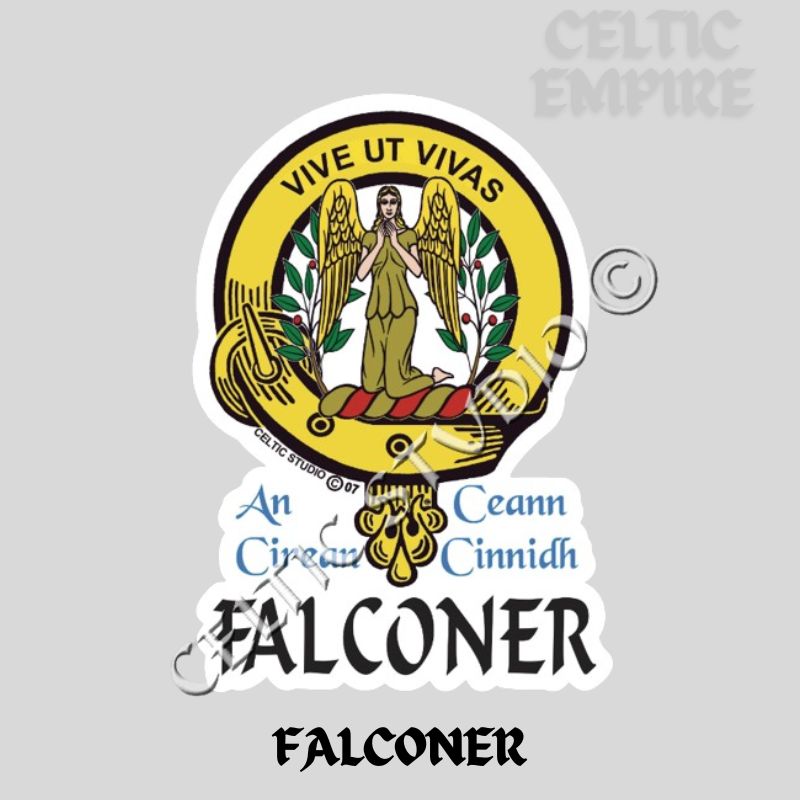 Falconer Family Clan Crest Decal | Custom Scottish Heritage Car & Laptop Stickers