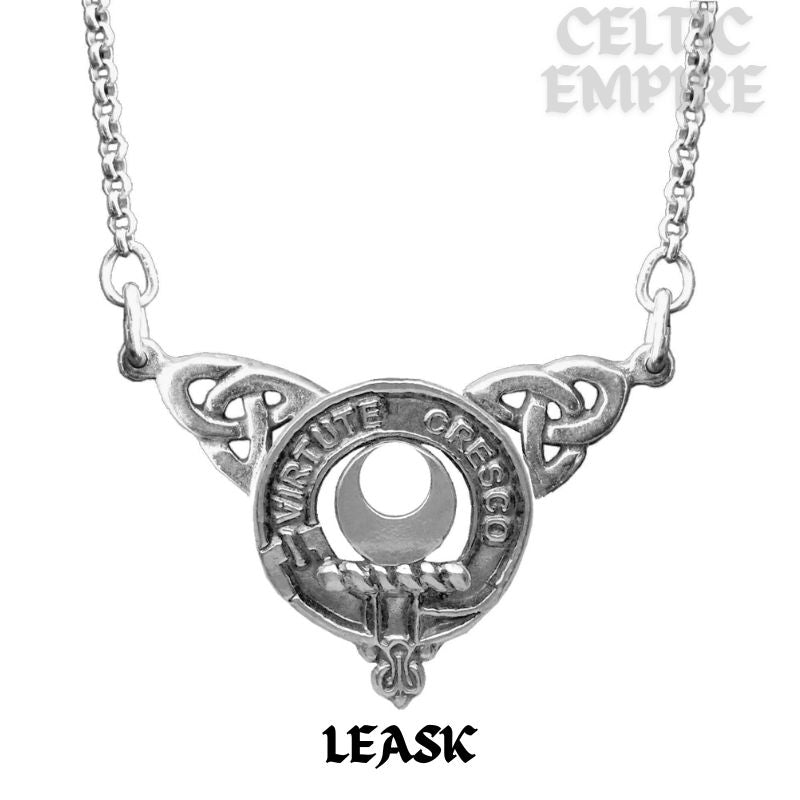 Leask Family Clan Crest Double Drop Pendant