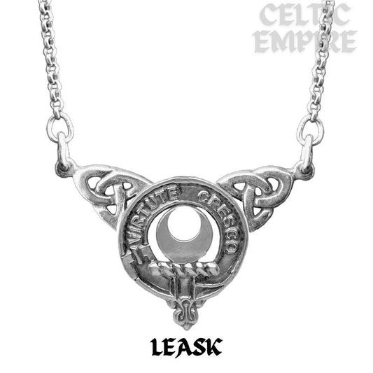 Leask Family Clan Crest Double Drop Pendant