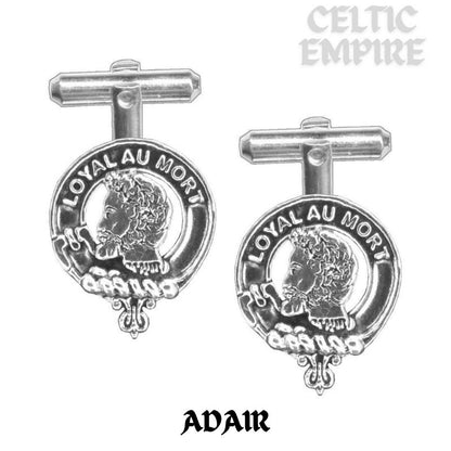 Adair Family Clan Crest Scottish Cufflinks; Pewter, Sterling Silver and Karat Gold