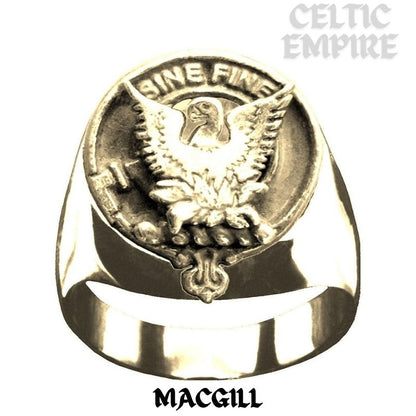 MacGill Scottish Family Clan Crest Ring Sterling Silver and Karat Gold