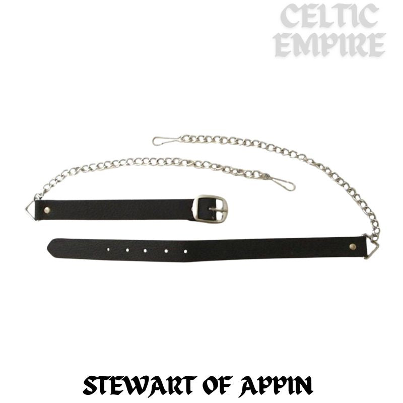 Stewart (Appin) Scottish Family Clan Badge Sporran, Leather