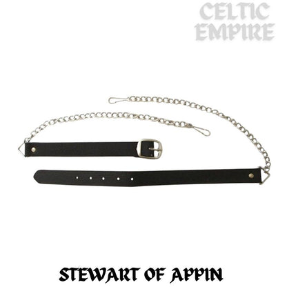 Stewart (Appin) Scottish Family Clan Badge Sporran, Leather