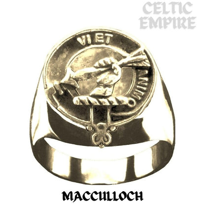 MacCulloch Scottish Family Clan Crest Ring Sterling Silver and Karat Gold