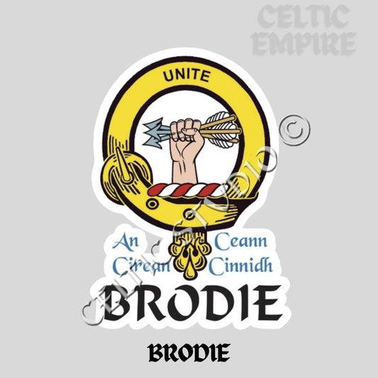 Brodie Family Clan Crest Decal | Custom Scottish Heritage Car & Laptop Stickers
