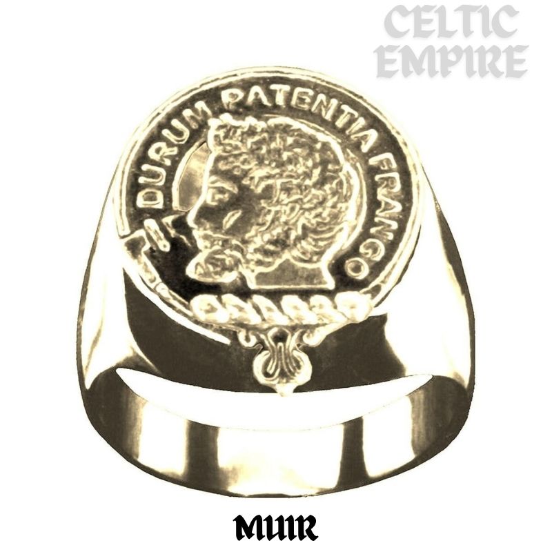 Muir Scottish Family Clan Crest Ring ~  Sterling Silver and Karat Gold