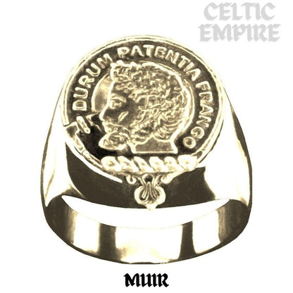 Muir Scottish Family Clan Crest Ring ~  Sterling Silver and Karat Gold