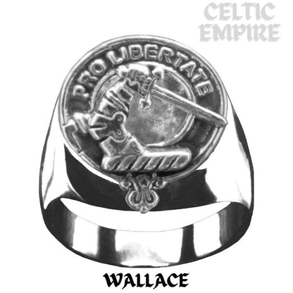 Wallace Scottish Family Clan Crest Ring ~  Sterling Silver and Karat Gold