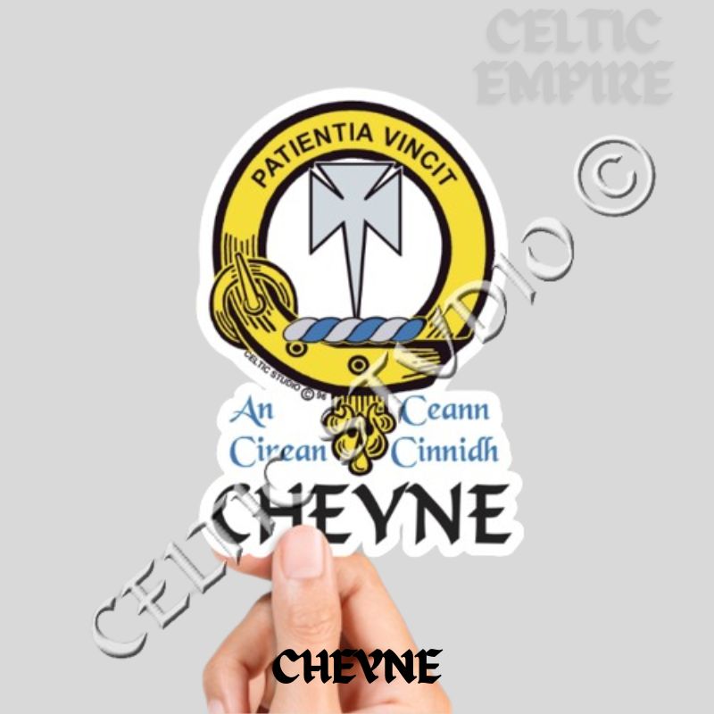 Cheyne Family Clan Crest Decal | Custom Scottish Heritage Car & Laptop Stickers