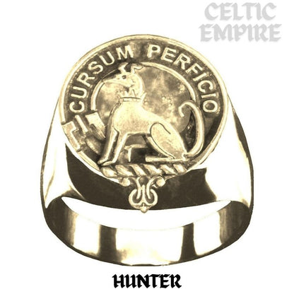 Hunter Scottish Family Clan Crest Ring Sterling Silver and Karat Gold