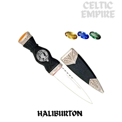 Haliburton Family Clan Crest Sgian Dubh, Scottish Knife