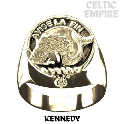 Kennedy Scottish Family Clan Crest Ring Sterling Silver and Karat Gold